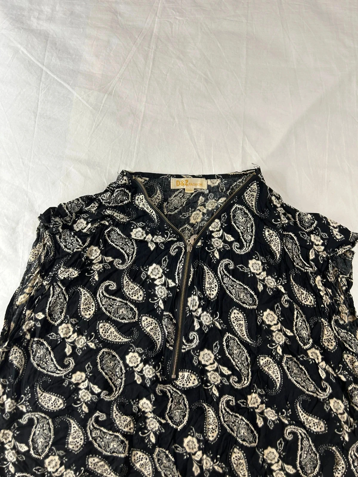 Zwart tanktop met vintage geprint motief d&z fashion – photo 4
